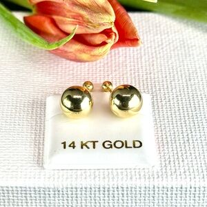 Solid Gold 14Karat Ball 8mm Stud  Earring 
Metal Type: Solid Gold